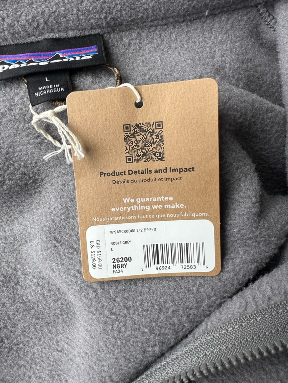NWT Patagonia Microdini 1/2 Zip Fleece - Picture 5 of 5